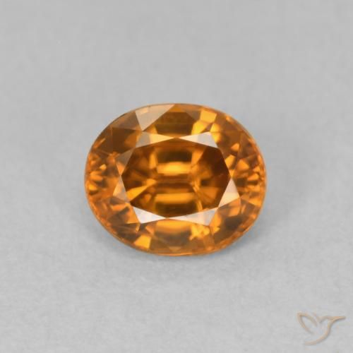1.04ct Натуральный Коричневато-оранжевый Циркон, Овал, VVS-VS