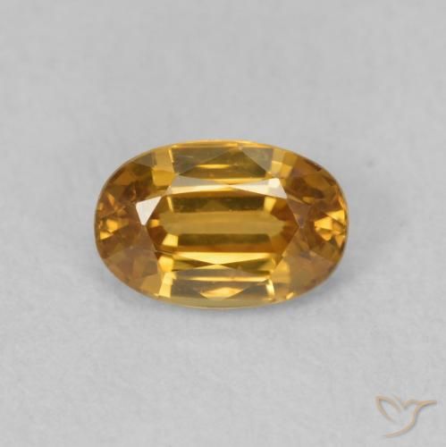 0.78ct Натуральный Темно-оранжевый Циркон, Овал, VVS-VS