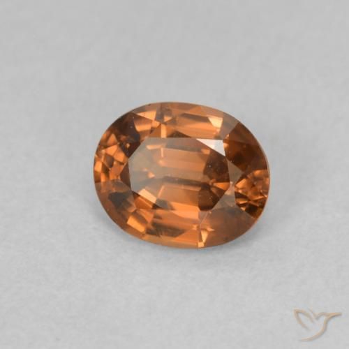 0.87 карата, натуральный Medium Dark-Orange Циркон, Овал, VVS-VS