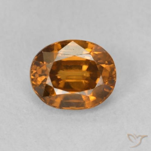 1.02ct Натуральный Коричневато-оранжевый Циркон, Овал, VVS-VS