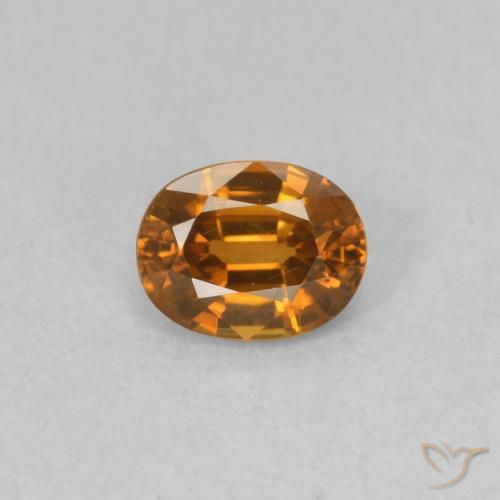 0.63ct Натуральный Средний апельсин Циркон, Овал, VVS-VS
