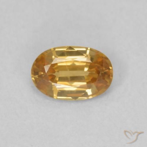 0.63ct Натуральный Золотисто-Апельсиновый Циркон, Овал, VVS-VS
