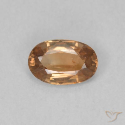 0.64ct Натуральный Оранжево-золотой Циркон, Овал, VVS-VS