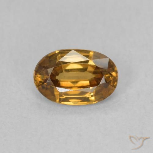 0.72ct Натуральный Золотисто-коричневый Циркон, Овал, VVS-VS
