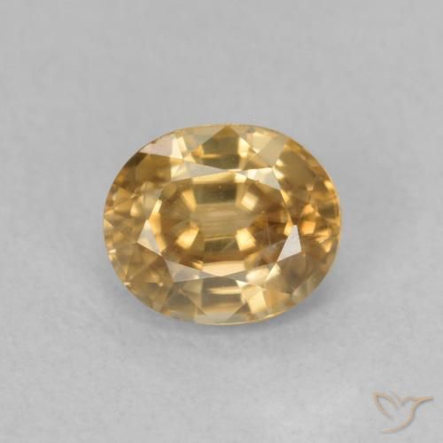 1.00ct Натуральный шампанское Циркон, Овал, Чистота VS