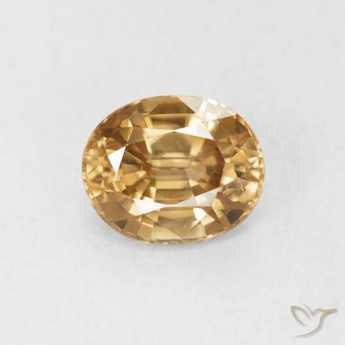 0.98ct Натуральный Золотой Циркон, Овал, VVS-VS