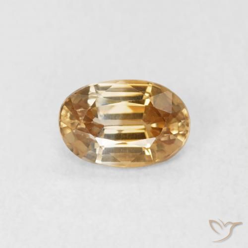 0.72ct Натуральный Золотисто-персиковый Циркон, Овал, VVS-VS