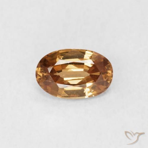 0.63ct Натуральный Золотисто-коричневый Циркон, Овал, VVS-VS