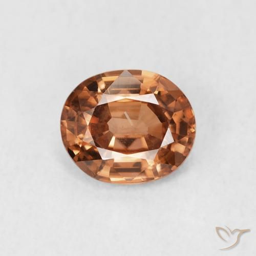 0.93ct Натуральный Темно-красновато-оранжевый Циркон, Овал, Чистота VS