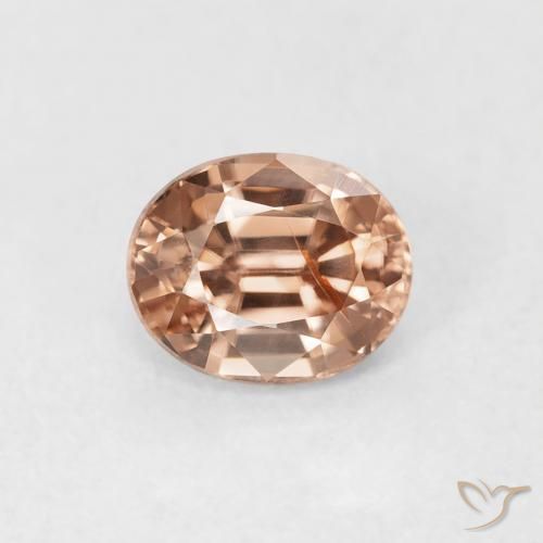 1.00ct Натуральный Light Grapefruit Pink Циркон, Овал, Чистота VS