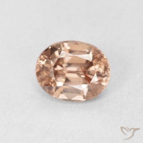 1.00 карата, натуральный Light Grapefruit Pink Циркон, Овал, Чистота VS