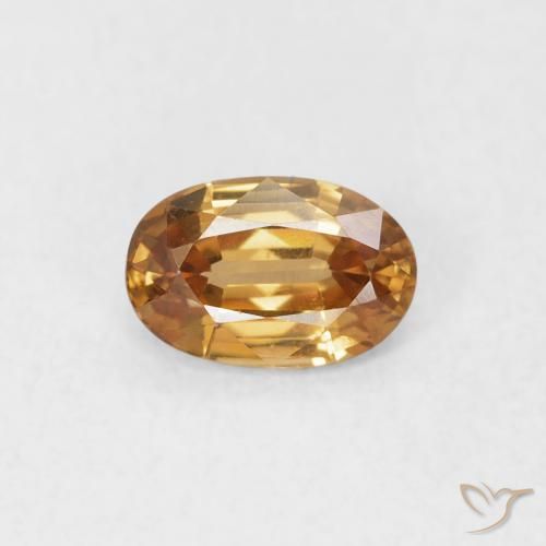 0.69ct Натуральный Ржавый апельсин Циркон, Овал, VVS-VS