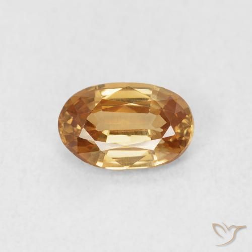 0.67ct Натуральный Среднее золото Циркон, Овал, VVS-VS