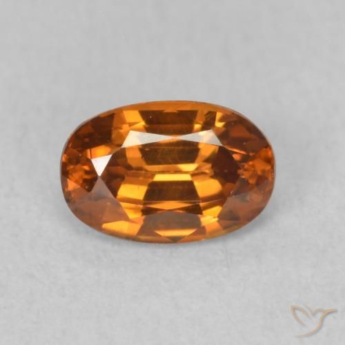 0.73ct Натуральный Коричневато-оранжевый Циркон, Овал, VVS-VS