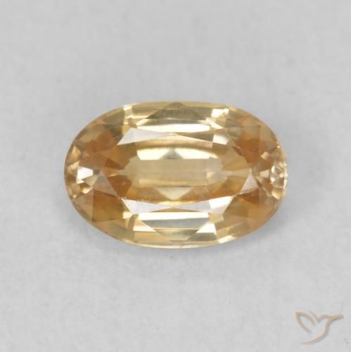 0.70ct Натуральный Светло-персиково-золотой Циркон, Овал, VVS-VS