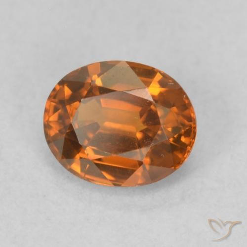0.93 карата, натуральный Medium Dark-Orange Циркон, Овал, VVS-VS
