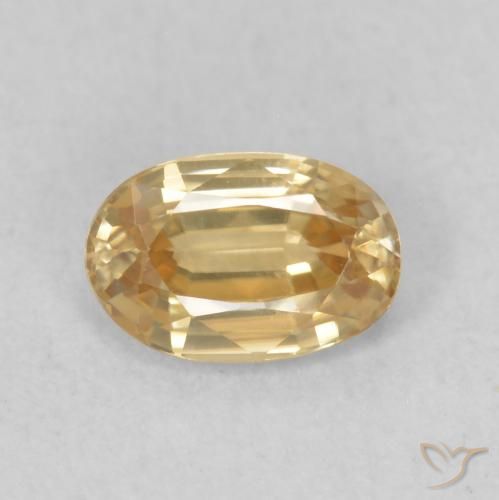 0.68ct Натуральный Светло-персиково-золотой Циркон, Овал, VVS-VS