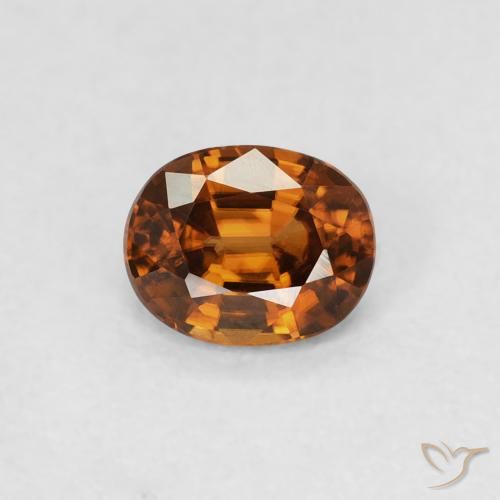 0.62ct Натуральный Янтарный Апельсин Циркон, Овал, Чистота VVS