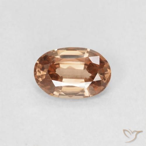 0.62ct Натуральный Средний персик Циркон, Овал, Чистота VVS
