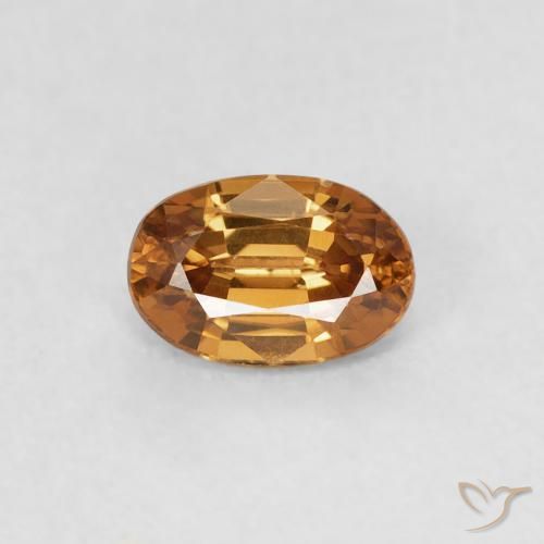 0.73ct Натуральный Золотисто-коричневый Циркон, Овал, Чистота VVS