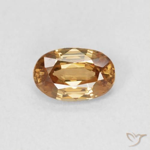 0.71ct Натуральный Золотисто-персиковый Циркон, Овал, Чистота VVS