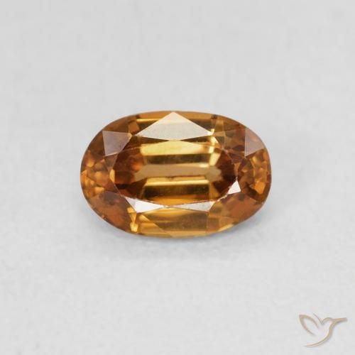 0.76ct Натуральный Золотисто-коричневый Циркон, Овал, Чистота VVS