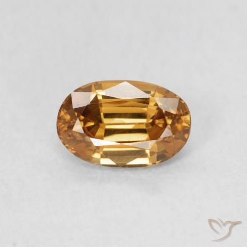 0.74ct Натуральный Среднее золото Циркон, Овал, Чистота VVS