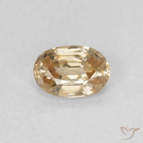 0.73ct Натуральный Светло-желтый Циркон, Овал, Чистота VVS