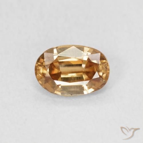 0.70ct Натуральный Золотисто-персиковый Циркон, Овал, Чистота VVS