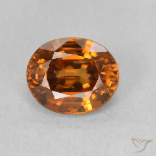1.19ct Натуральный Medium Dark-Orange Циркон, Овал, Чистота VS