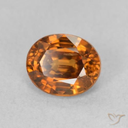 1.19 карата, натуральный Medium Dark-Orange Циркон, Овал, Чистота VS