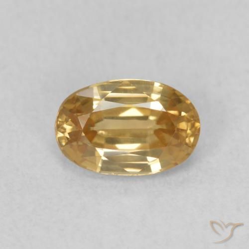 0.71ct Натуральный Золотой Циркон, Овал, VVS-VS