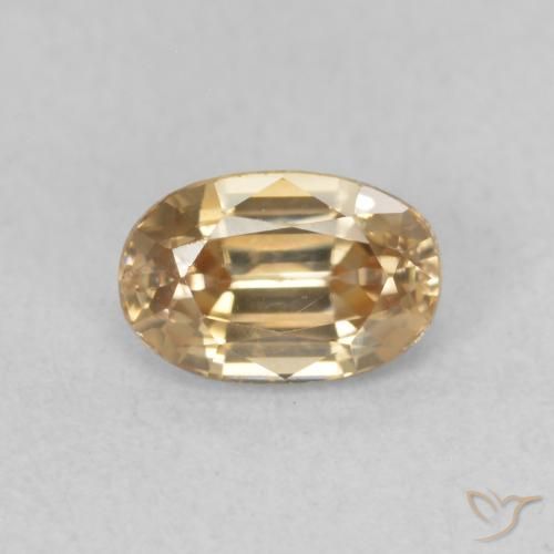 0.85ct Натуральный Золотой Циркон, Овал, VVS-VS