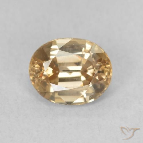 1.01ct Натуральный Золотой Циркон, Овал, VVS-VS