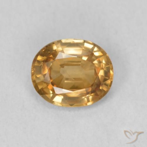 0.82ct Натуральный Среднее золото Циркон, Овал, Чистота VS