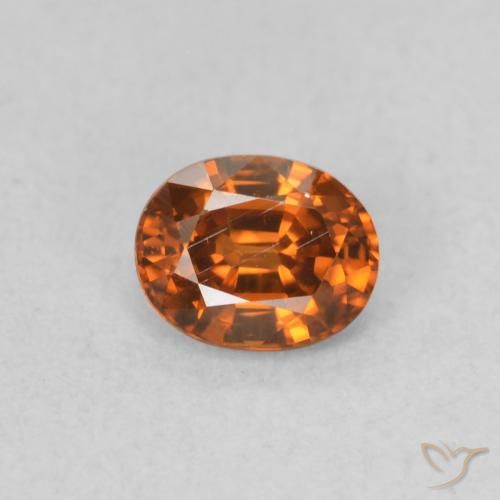 0.60ct Натуральный Темно-оранжевый Циркон, Овал, Чистота VS