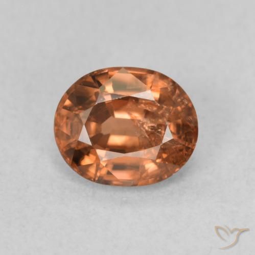 0.93ct Натуральный Светло-оранжевый Циркон, Овал, Чистота VS