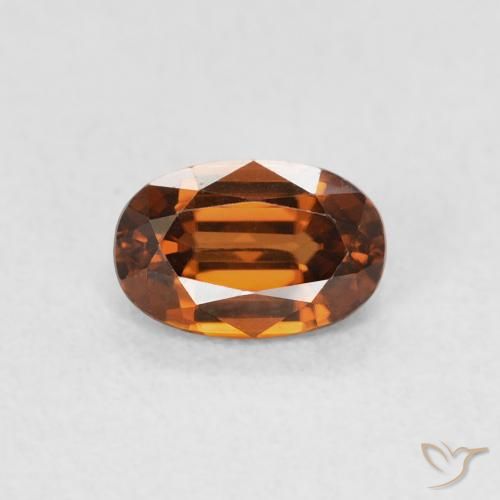 0.82ct Натуральный Medium Dark-Orange Циркон, Овал, Чистота VVS