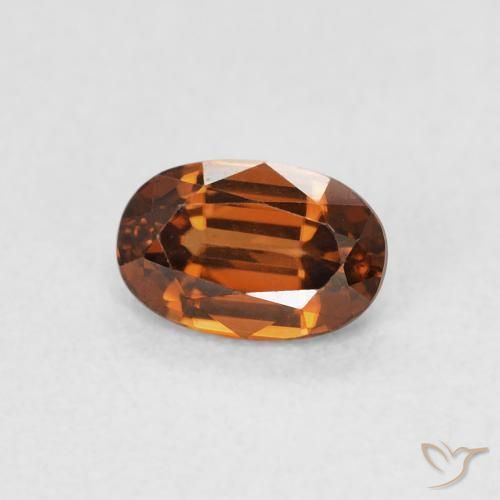 0.82 карата, натуральный Medium Dark-Orange Циркон, Овал, Чистота VVS