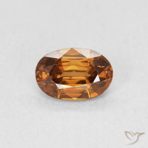 0.72ct Натуральный Оранжево-коричневый Циркон, Овал, Чистота VVS