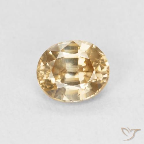 0.91ct Натуральный Золотой Циркон, Овал, Чистота VVS