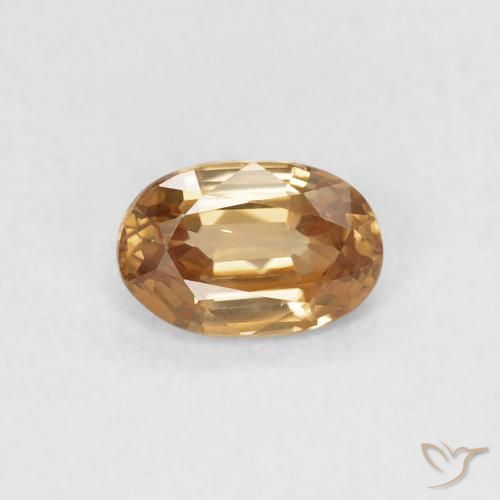 0.66ct Натуральный Золотисто-персиковый Циркон, Овал, Чистота VVS