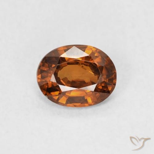 0.51ct Натуральный Medium Dark-Orange Циркон, Овал, VVS-VS