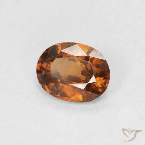 0.51 карата, натуральный Medium Dark-Orange Циркон, Овал, VVS-VS
