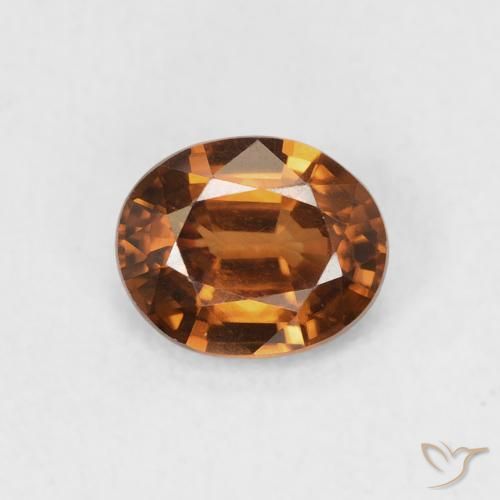0.90ct Натуральный Земля Оранжевый Циркон, Овал, VVS-VS