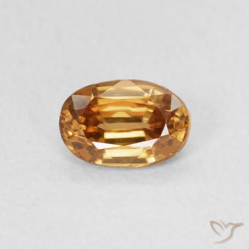 0.69ct Натуральный Средний апельсин Циркон, Овал, VVS-VS