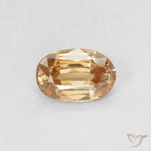 0.70ct Натуральный Светло-персиково-золотой Циркон, Овал, VVS-VS