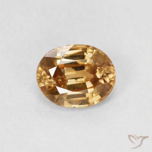 0.98ct Натуральный Среднее золото Циркон, Овал, Чистота VS