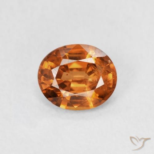 0.91ct Натуральный Темно-оранжевый Циркон, Овал, Чистота VS