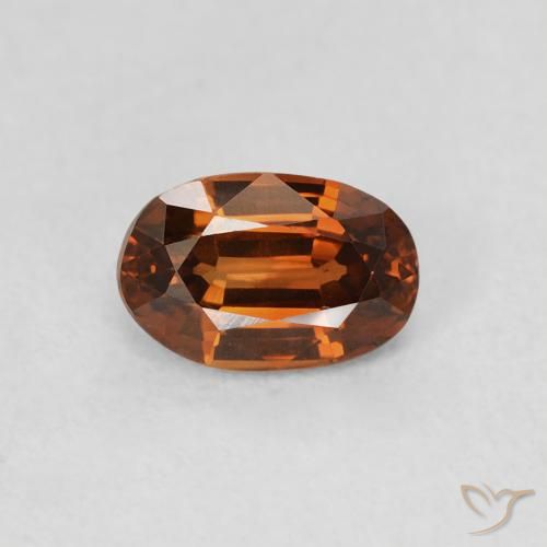 0.78ct Натуральный Янтарный Апельсин Циркон, Овал, Чистота VS